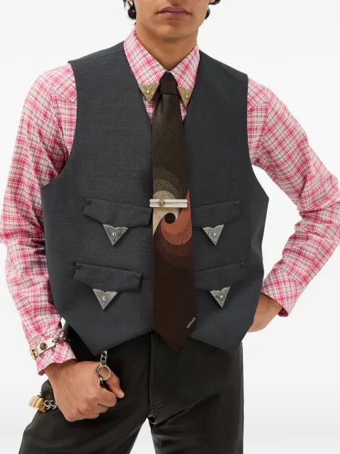 Versace wool-mohair vest