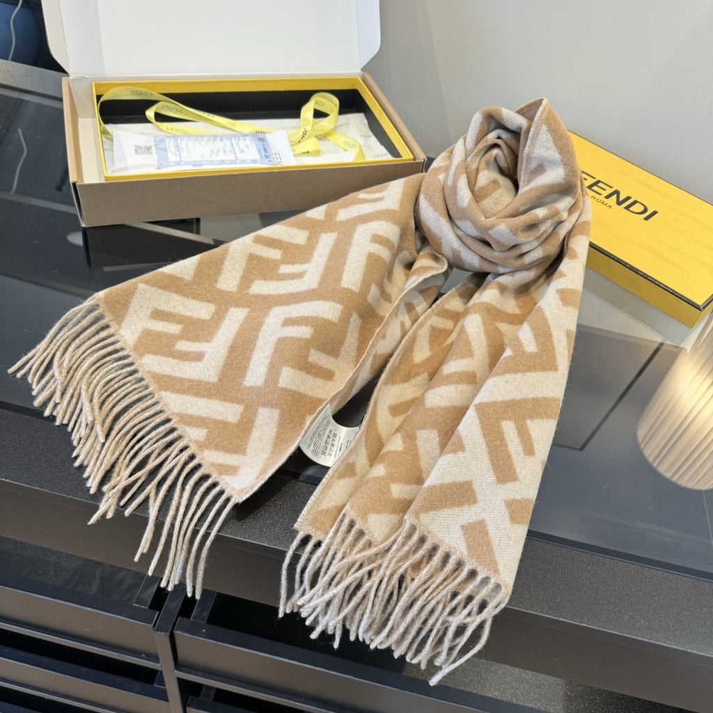 Fendi Geometric Fringed Scarf